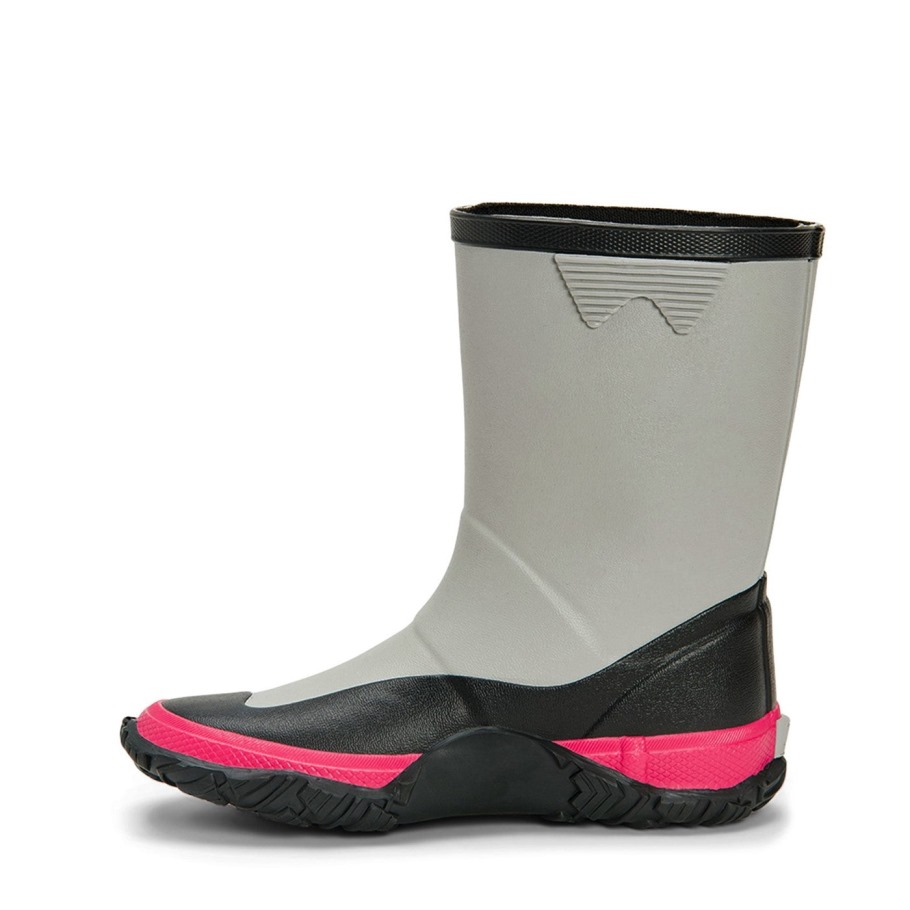 Hoge Kinderlaarzen Forager Muckboot Grijs Zwart Roze