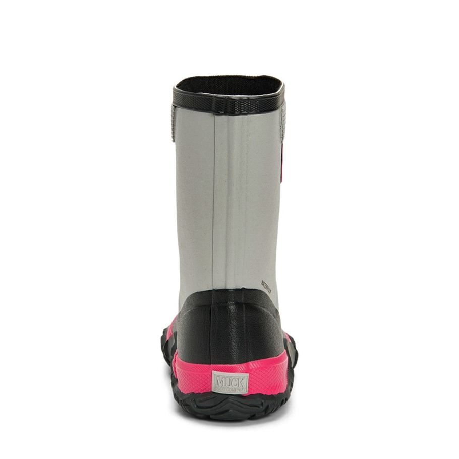 Hoge Kinderlaarzen Forager Muckboot Grijs Zwart Roze