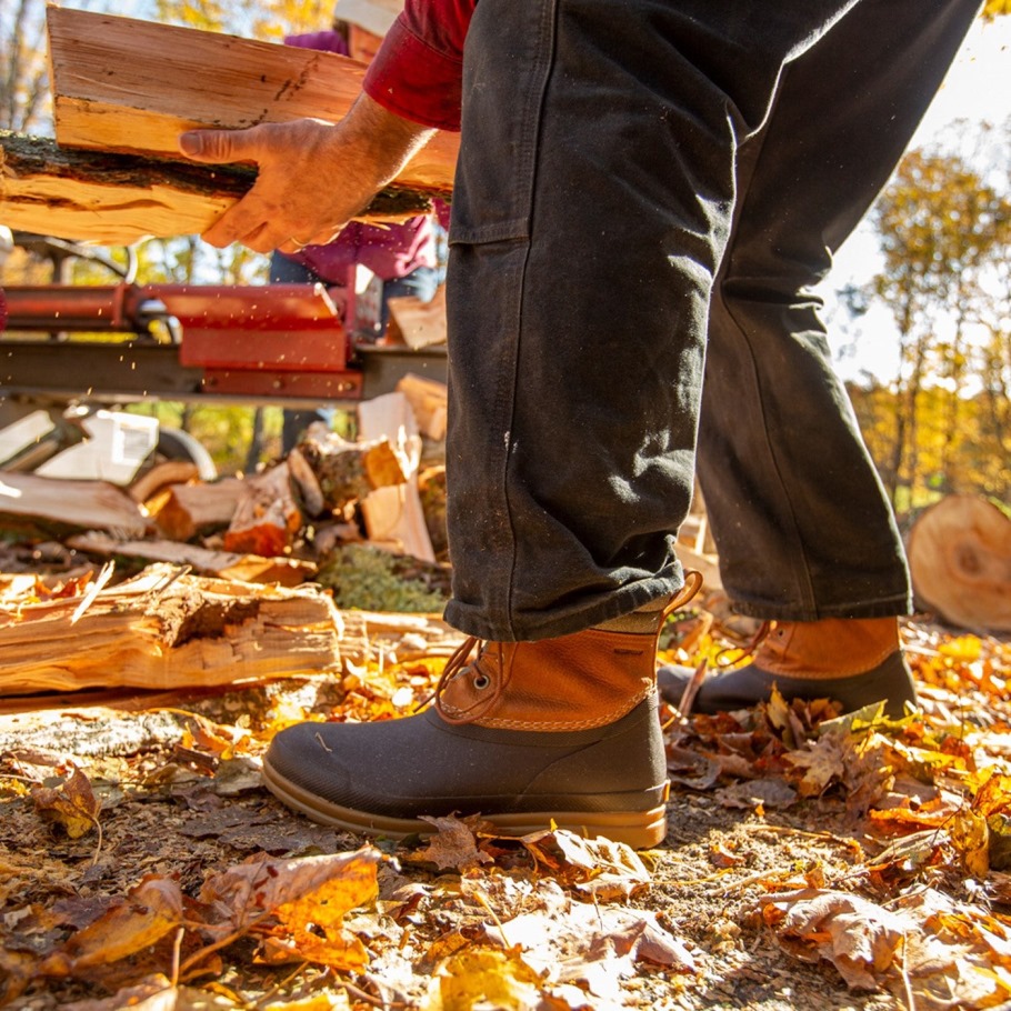 Muck Originals Eend Leren Korte Laarzen Met Veters, Bruine Muckboot
