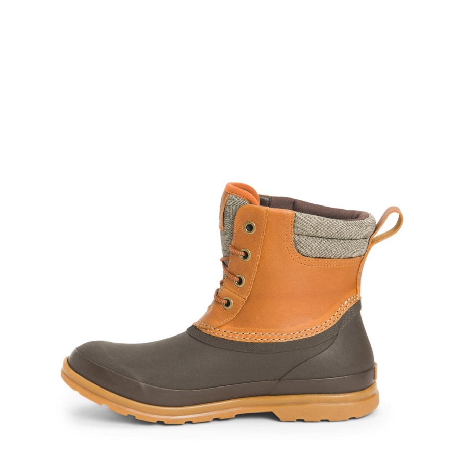 Muck Originals Eend Leren Korte Laarzen Met Veters, Bruine Muckboot