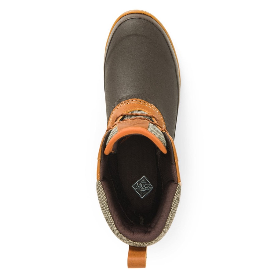 Muck Originals Eend Leren Korte Laarzen Met Veters, Bruine Muckboot