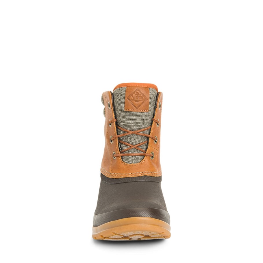 Muck Originals Eend Leren Korte Laarzen Met Veters, Bruine Muckboot