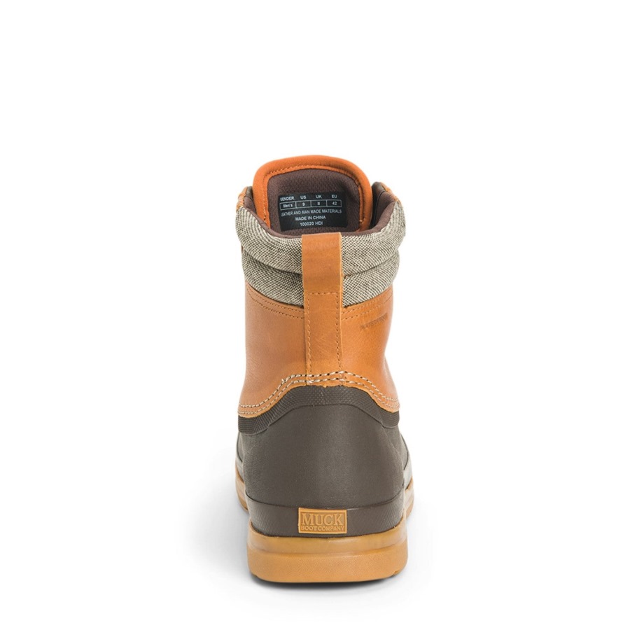 Muck Originals Eend Leren Korte Laarzen Met Veters, Bruine Muckboot