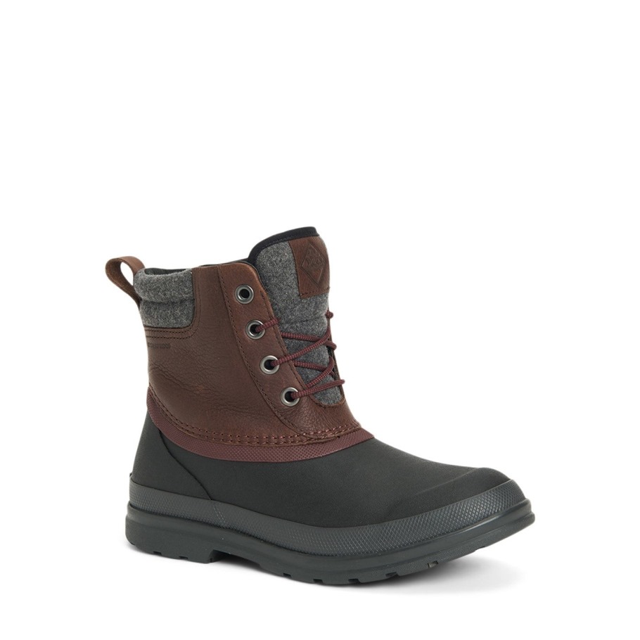 Muckboot Bruine Muck Originals Eend Leren Korte Laarzen Met Veters