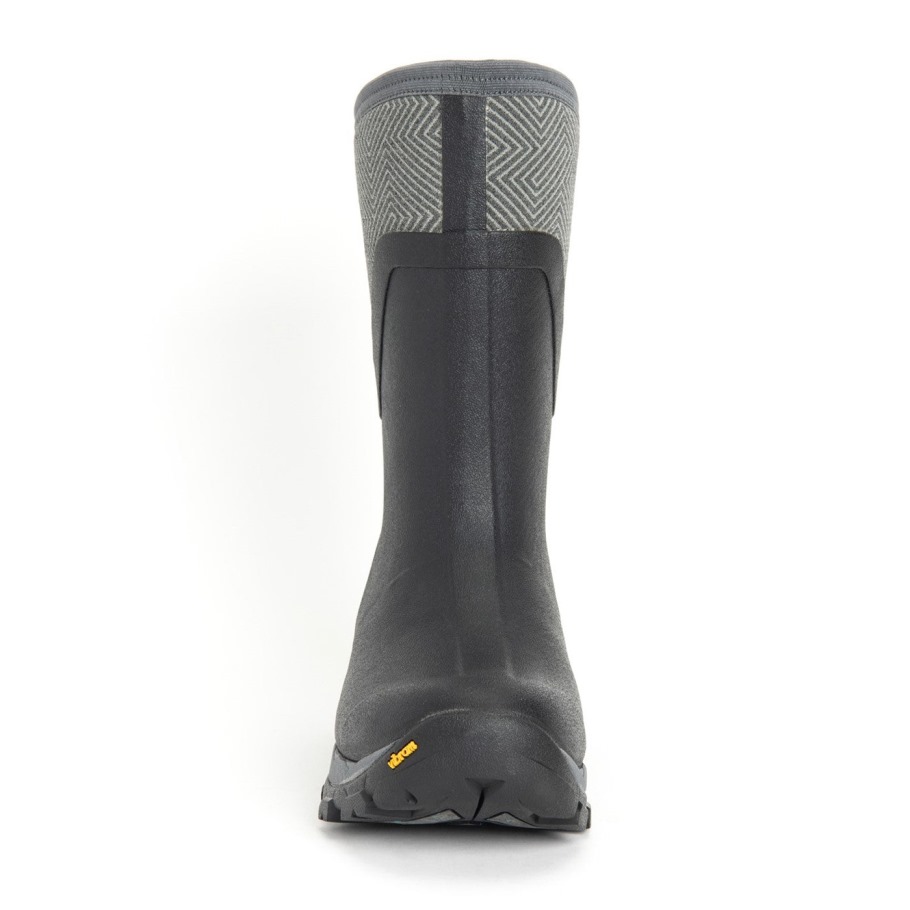 Muckboot Grijze Geometrische Print Dames Arctic Ice Vibram Ag All Terrain Korte Laarzen