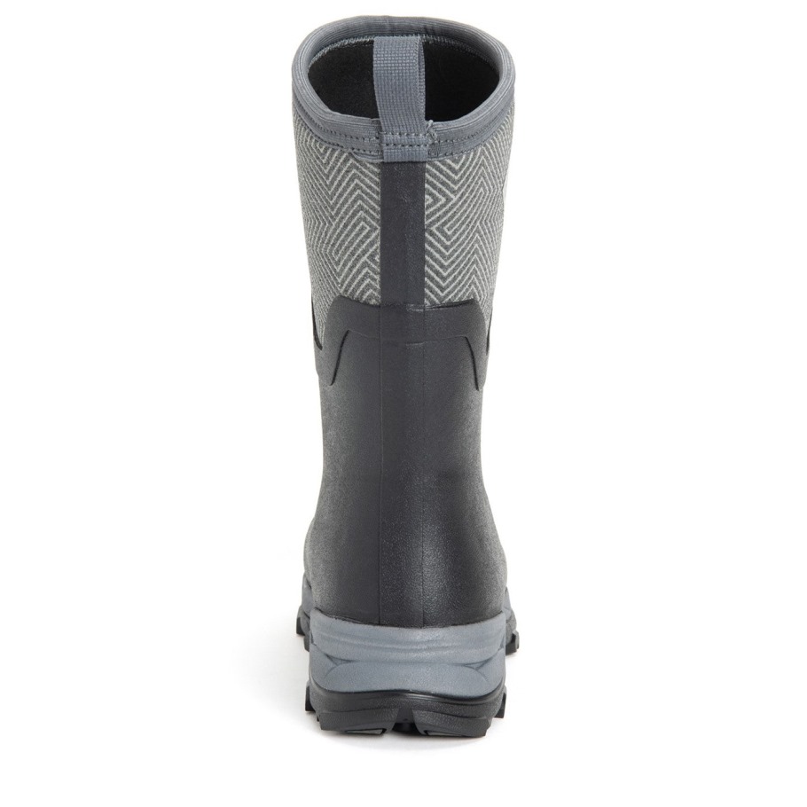 Muckboot Grijze Geometrische Print Dames Arctic Ice Vibram Ag All Terrain Korte Laarzen