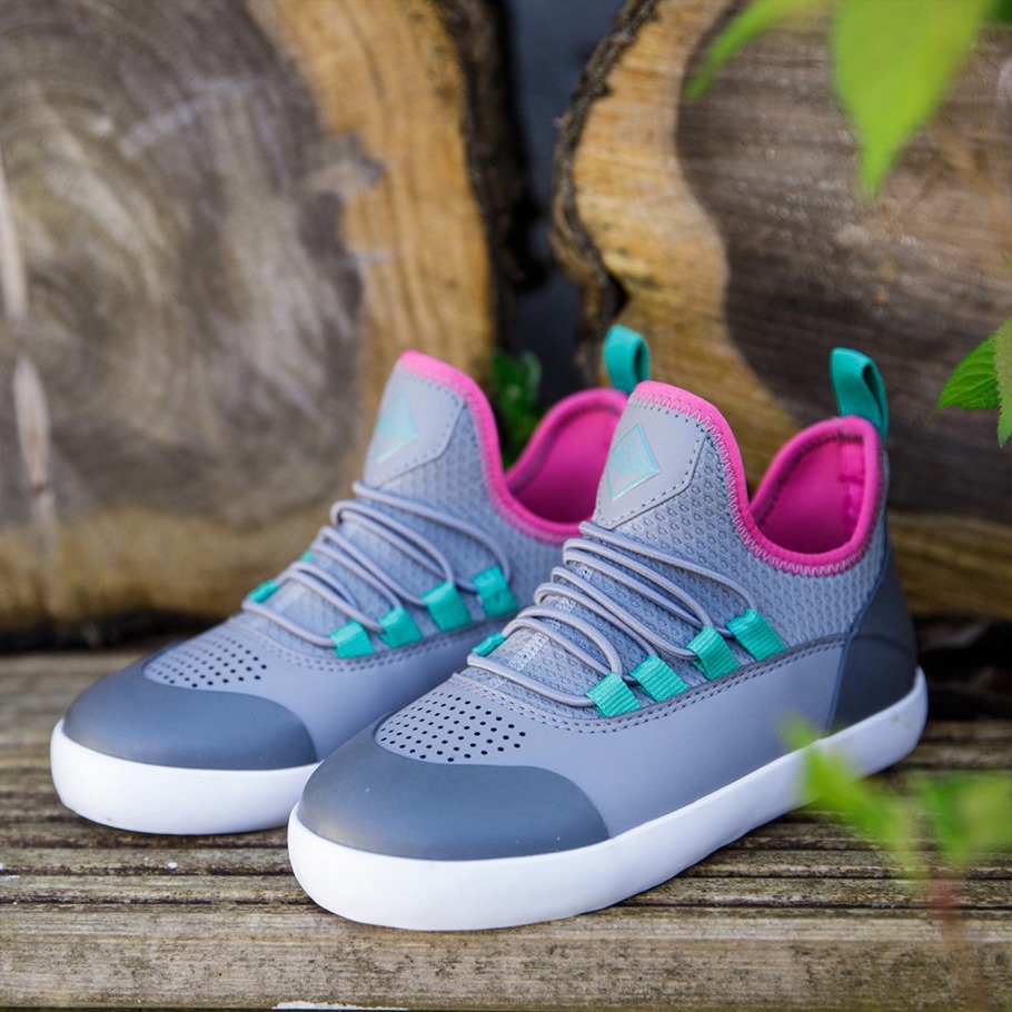 Muckboot Grijs Roze Kids Zomerzonnewende Bungee Schoenen