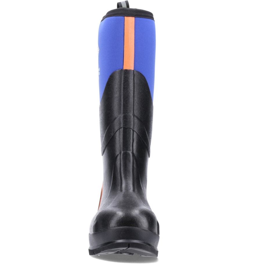 Muckboot Unisex Chore Max Stalen Neus S5 Hoge Laarzen Blauw Oranje