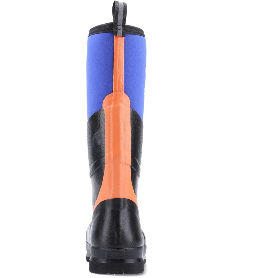 Muckboot Unisex Chore Max Stalen Neus S5 Hoge Laarzen Blauw Oranje
