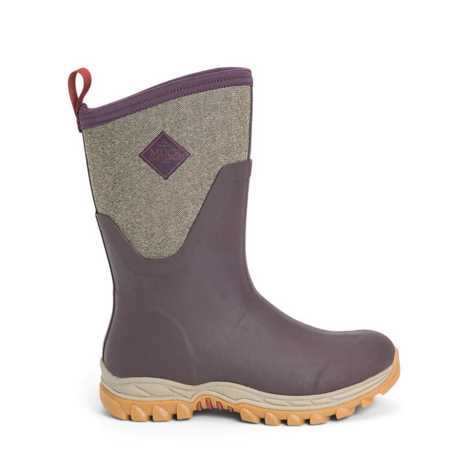 Muckboot Dames Arctic Sport Ii Korte Laarzen Wijn Visgraat Print