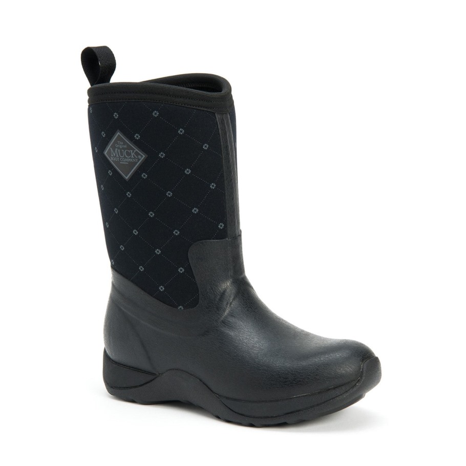Muckboot Dames Arctic Weekend Korte Laarzen Zwart Castlerock Print
