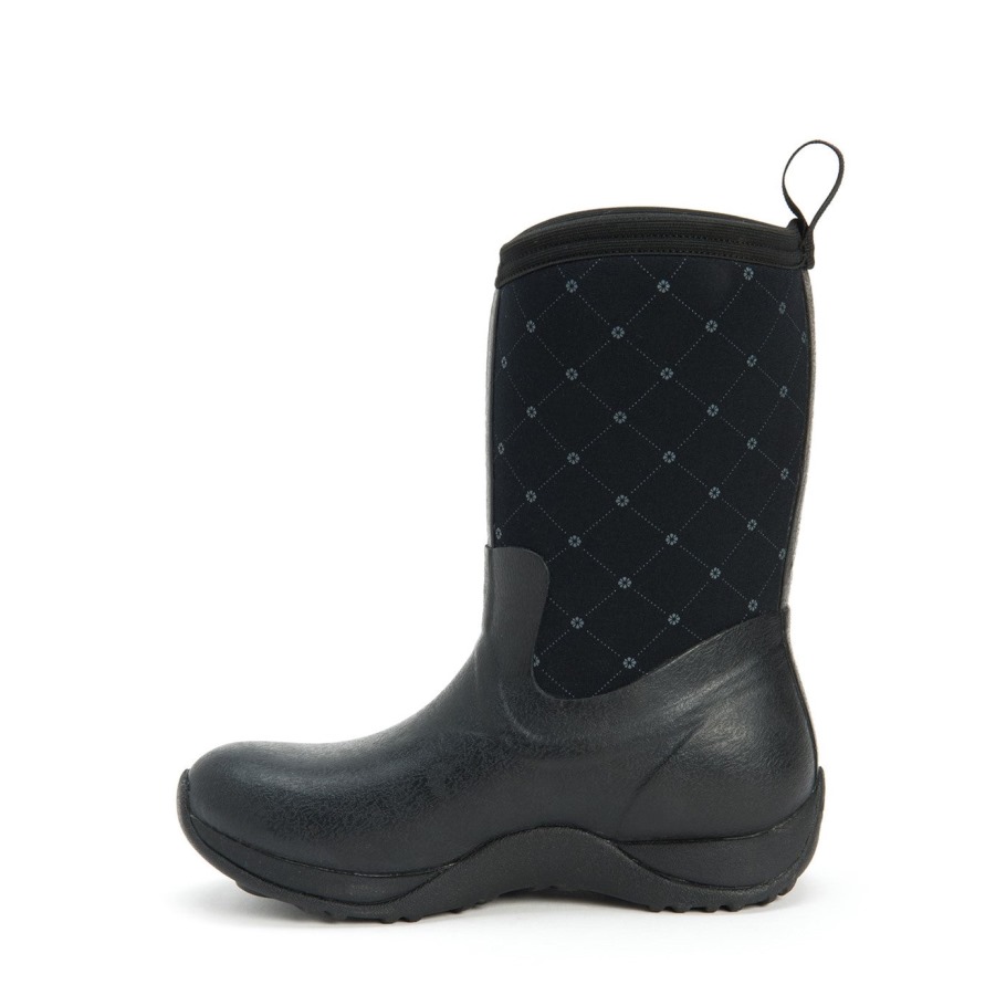Muckboot Dames Arctic Weekend Korte Laarzen Zwart Castlerock Print