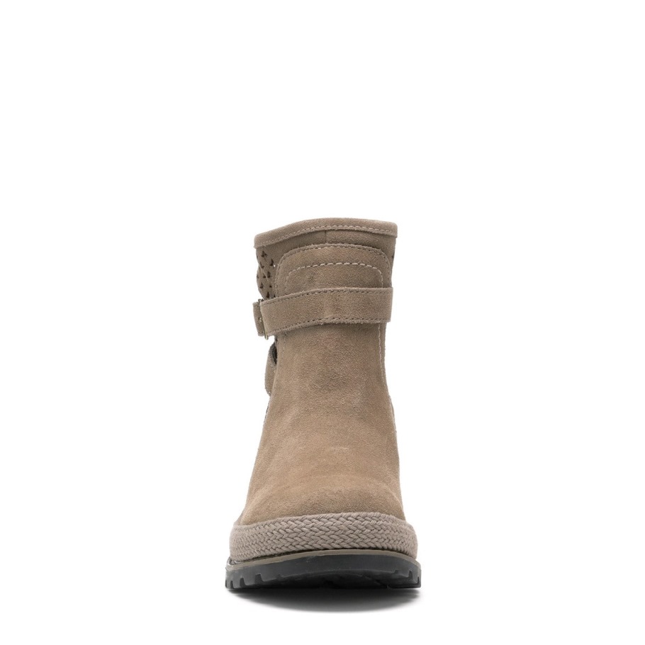 Muckboot Dames Liberty Geperforeerd Leren Enkellaarzen Taupe