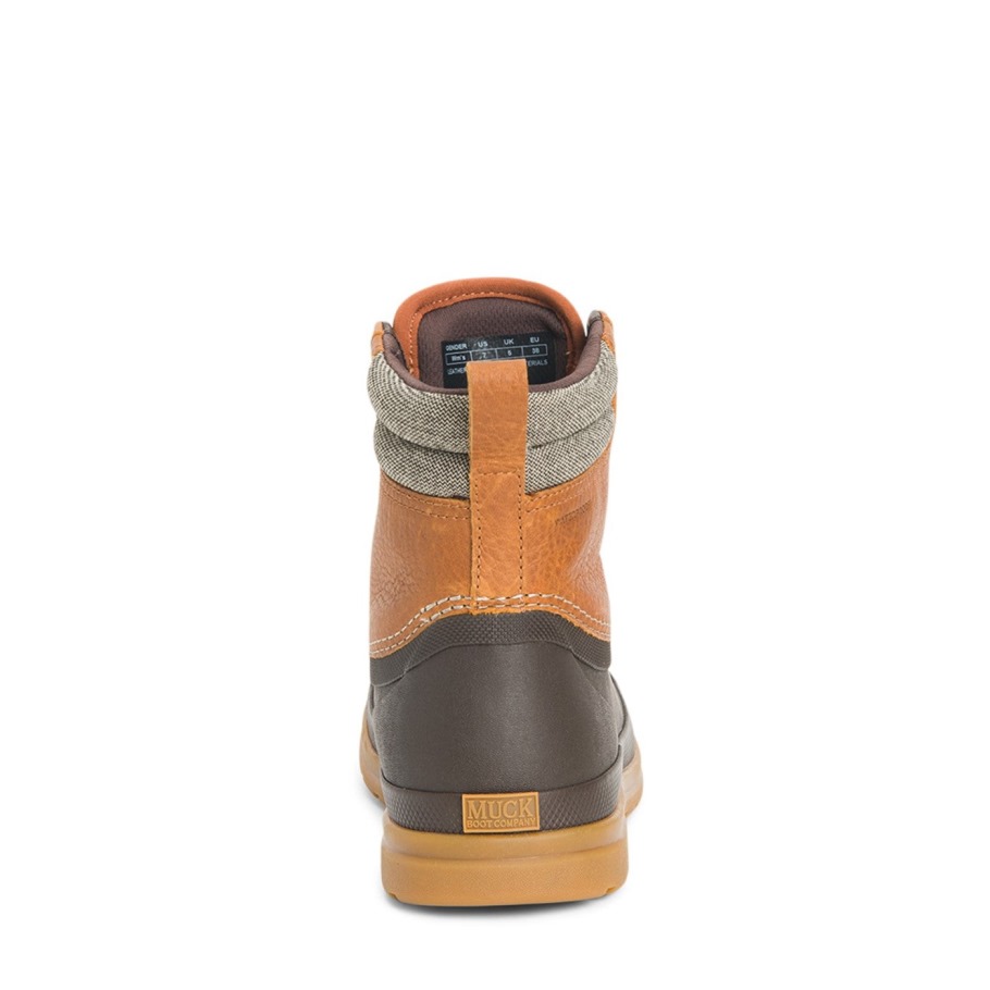 Muckboot Dames Muck Originals Duck Veter Leren Korte Laarzen Tan