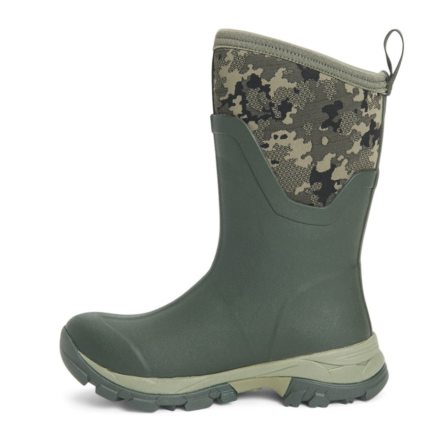 Dames Arctic Ice Vibram Ag All Terrain Short Boots Mos Camo Print Muckboot