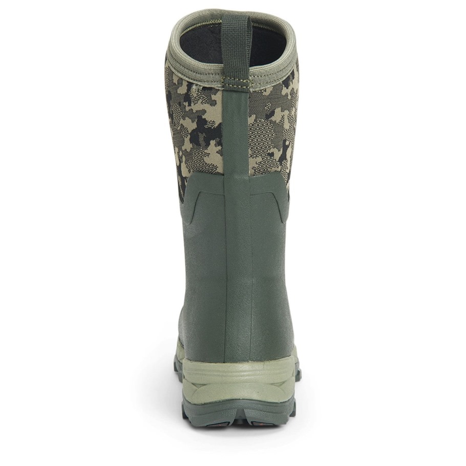 Dames Arctic Ice Vibram Ag All Terrain Short Boots Mos Camo Print Muckboot