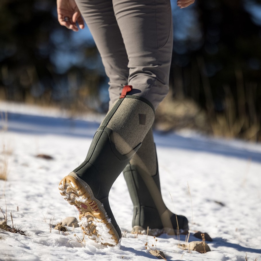 Arctic Sport Ii Hoge Dameslaarzen Olijfgroen Visgraat Print Muckboot