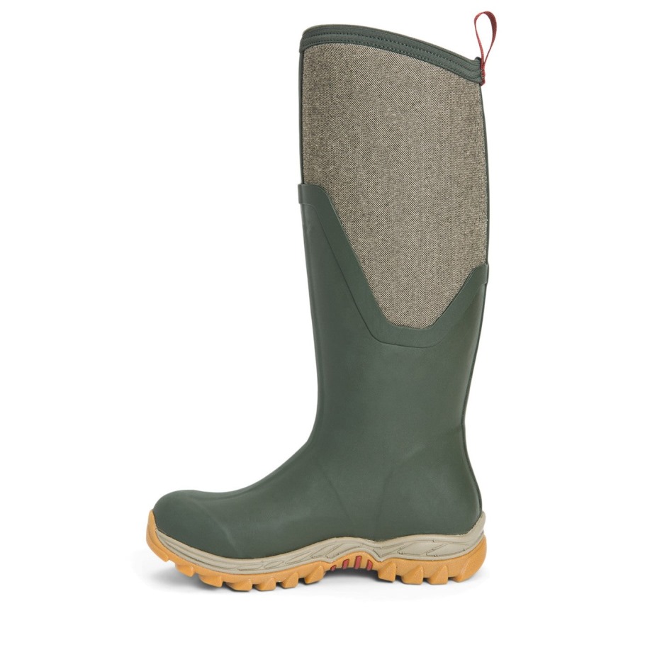 Arctic Sport Ii Hoge Dameslaarzen Olijfgroen Visgraat Print Muckboot