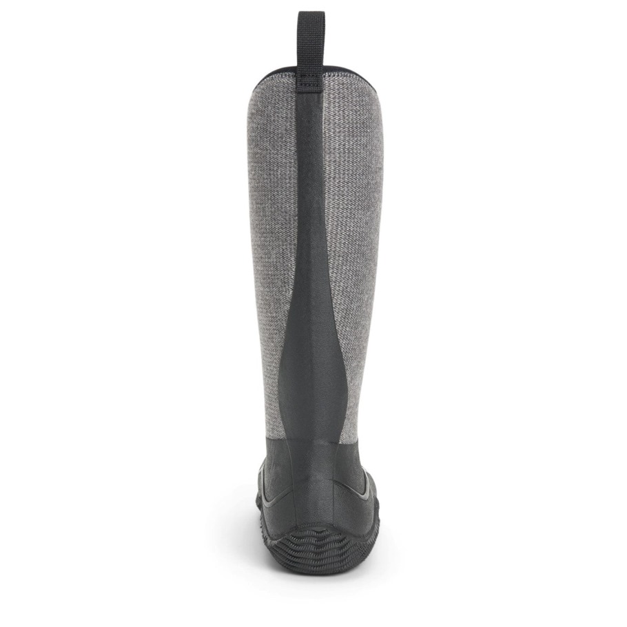 Hale Hoge Dameslaarzen Zwarte Muckboot Met Visgraatprint