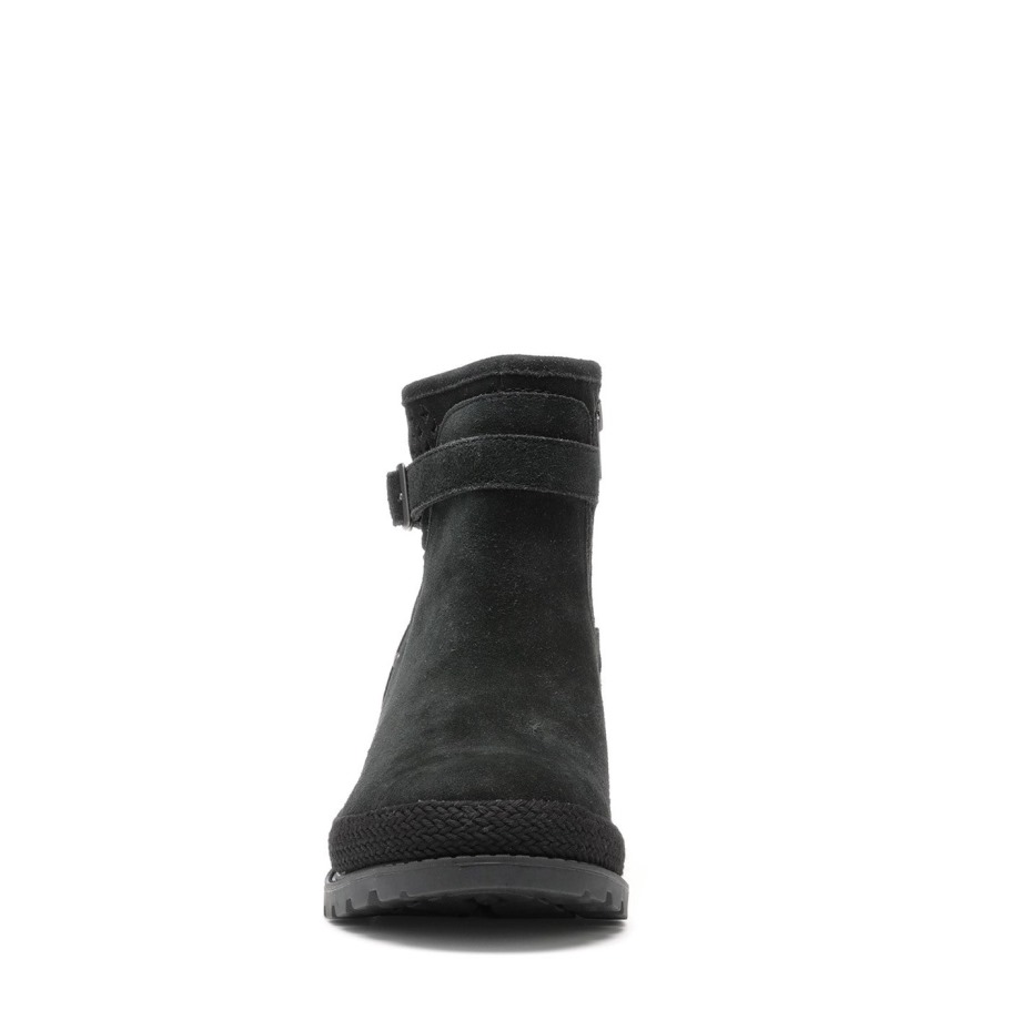 Dames Liberty Geperforeerde Leren Enkellaarzen Muckboot Zwart