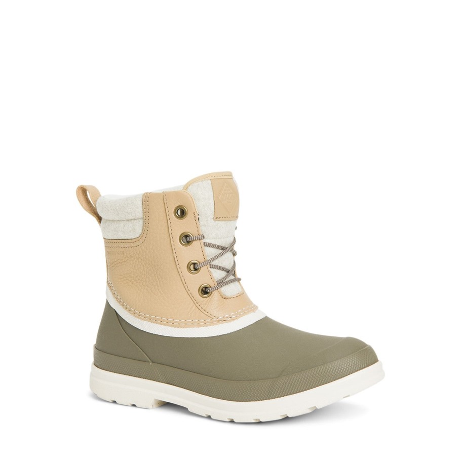 Muck Originals Duck Veter Leren Korte Laarzen Dames Muckboot Taupe
