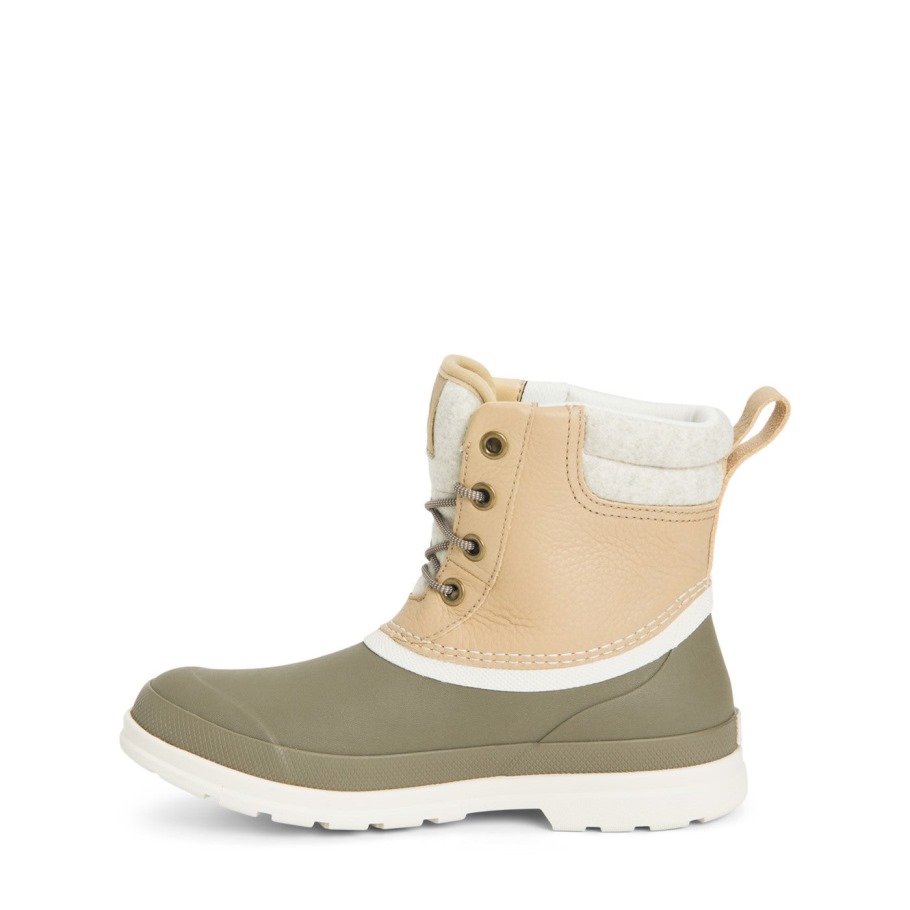 Muck Originals Duck Veter Leren Korte Laarzen Dames Muckboot Taupe