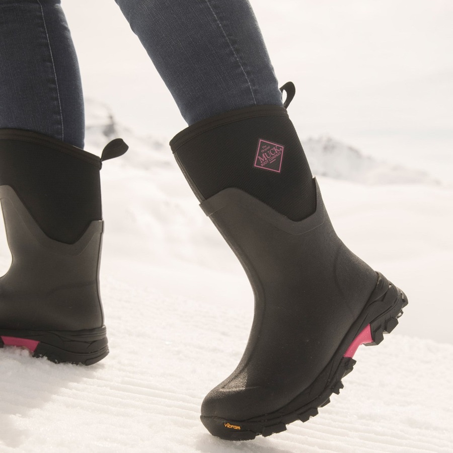 Zwarte Dames Arctic Ice Vibram Ag All Terrain Korte Laarzen Muckboot