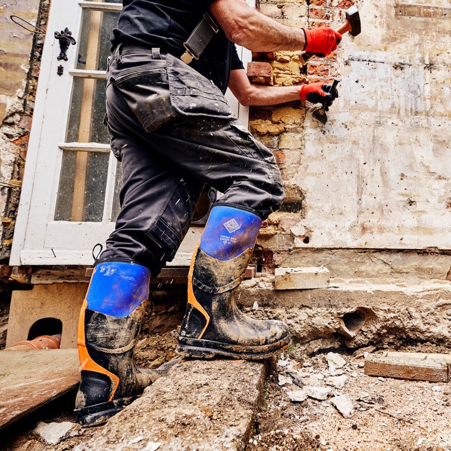 Blauw Oranje Unisex Chore Max Stalen Neus S5 Hoge Laarzen Muckboot
