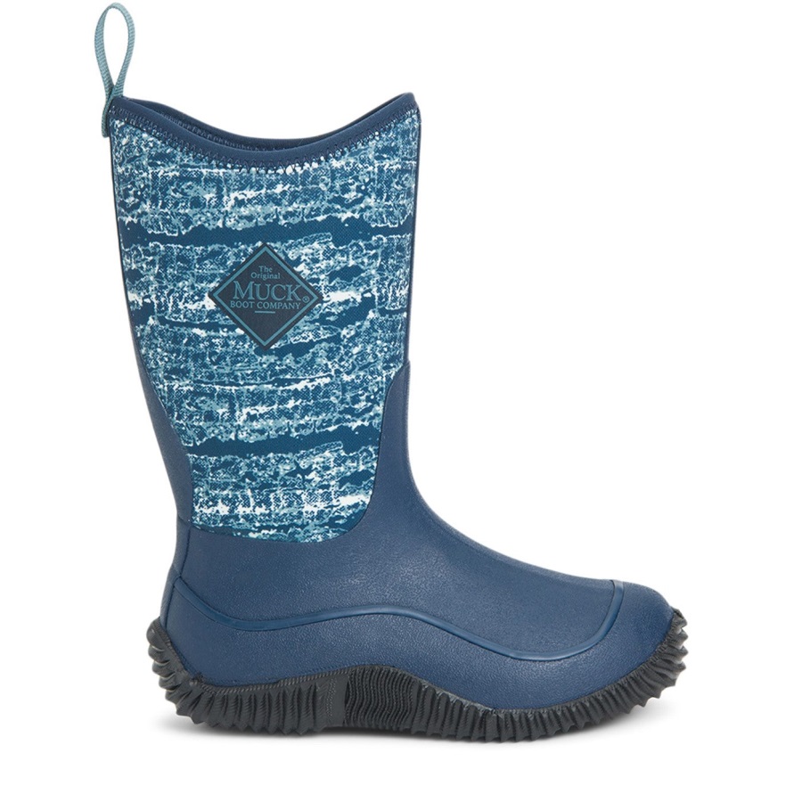 Kids Hale Lange Laarzen Jurk Blauwe Print Muckboot