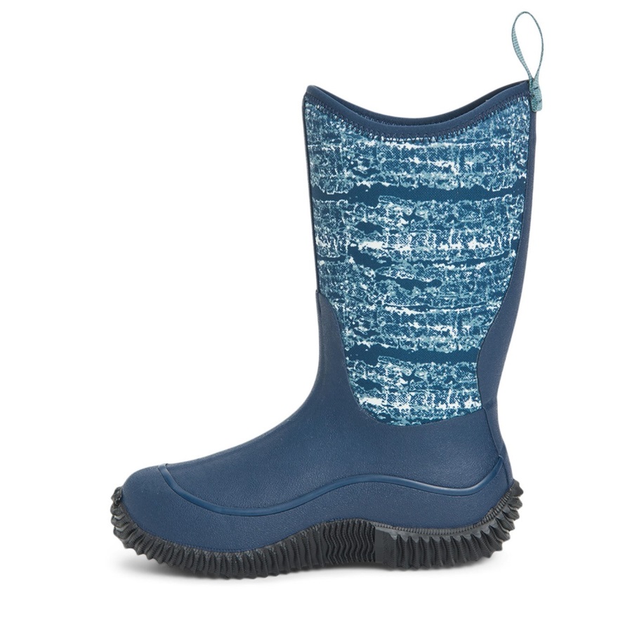 Kids Hale Lange Laarzen Jurk Blauwe Print Muckboot