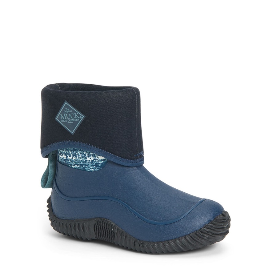 Kids Hale Lange Laarzen Jurk Blauwe Print Muckboot