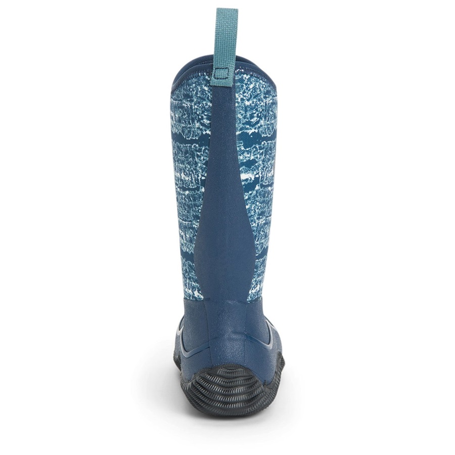 Kids Hale Lange Laarzen Jurk Blauwe Print Muckboot