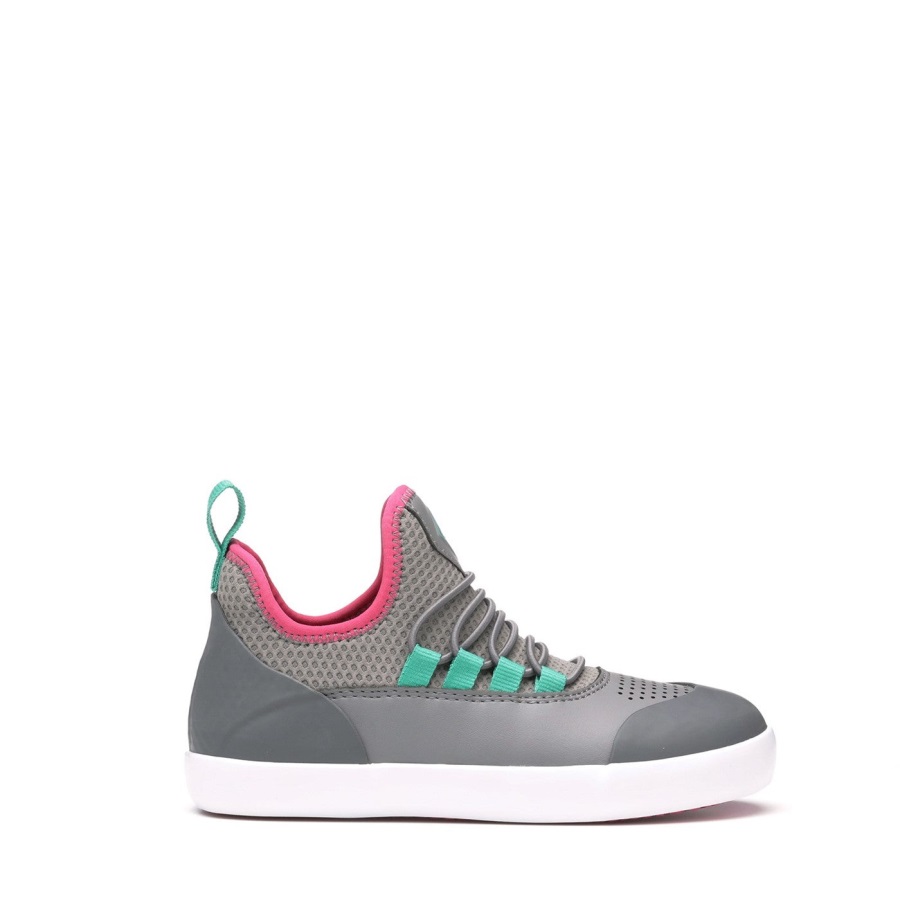 Kids' Zomerzonnewende Bungee Schoenen Muckboot Grijs Roze