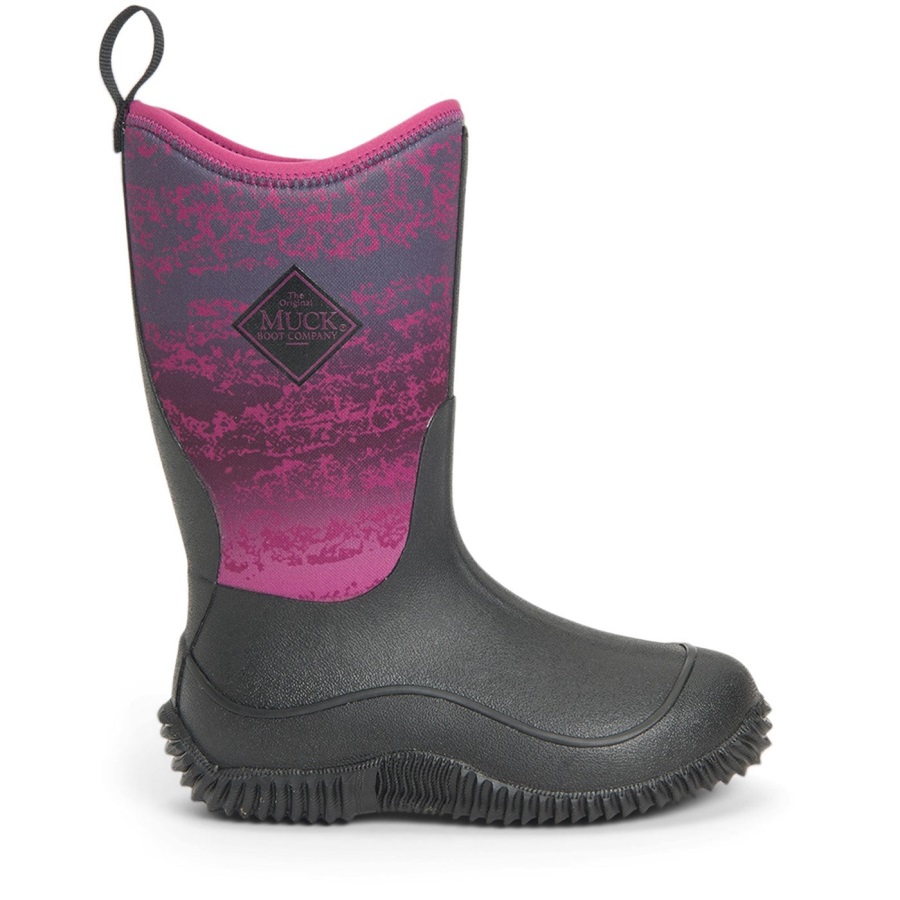 Magenta Digi Fade Print Hoge Laarzen Voor Kinderen Muckboot
