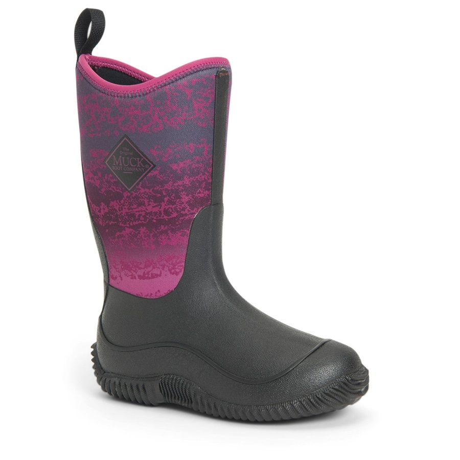 Magenta Digi Fade Print Hoge Laarzen Voor Kinderen Muckboot