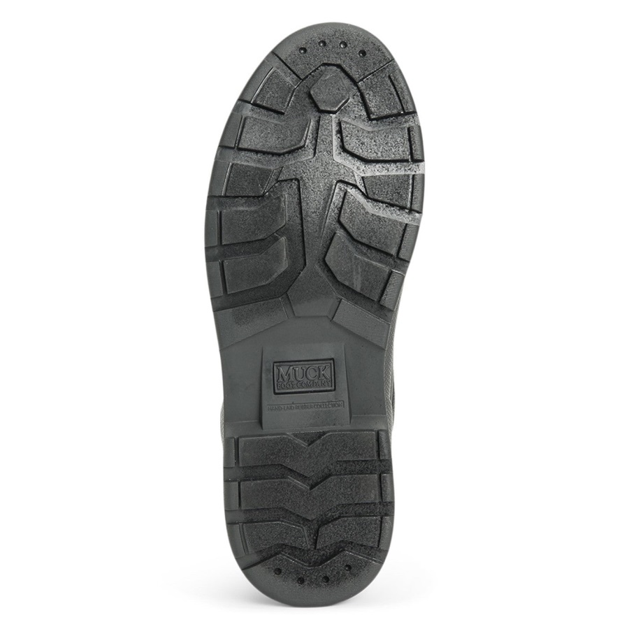 Heren Muck Originals Duck Veter Leren Korte Laarzen Zwart Muckboot