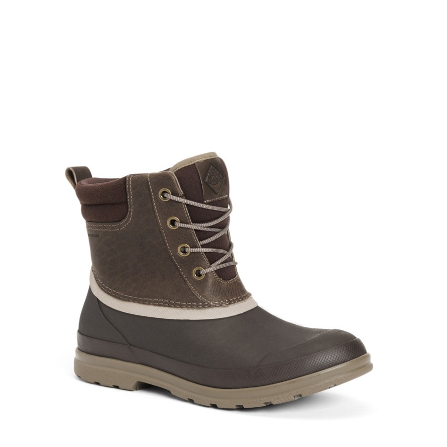 Muck Originals Duck Veter Leren Korte Laarzen Muckboot Taupe
