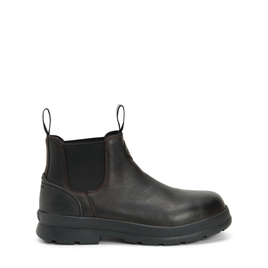 Muckboot Black Coffee Heren Chore Farm Leren Chelsea Veiligheidslaarzen