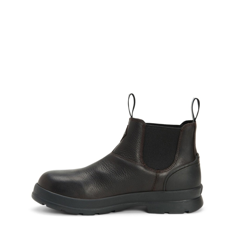 Muckboot Black Coffee Heren Chore Farm Leren Chelsea Veiligheidslaarzen