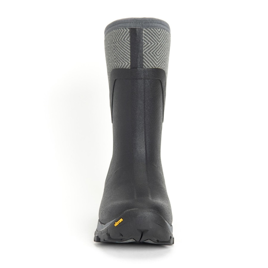 Muckboot Grijze Geometrische Print Dames Arctic Ice Vibram Ag All Terrain Korte Laarzen