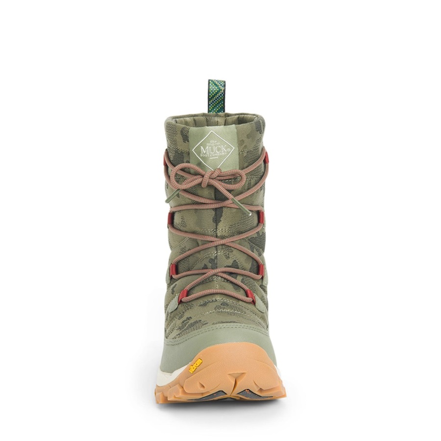 Muckboot Olijf Camo Print Dames Arctic Ice Nomadische Vibram All Terrain Korte Laarzen