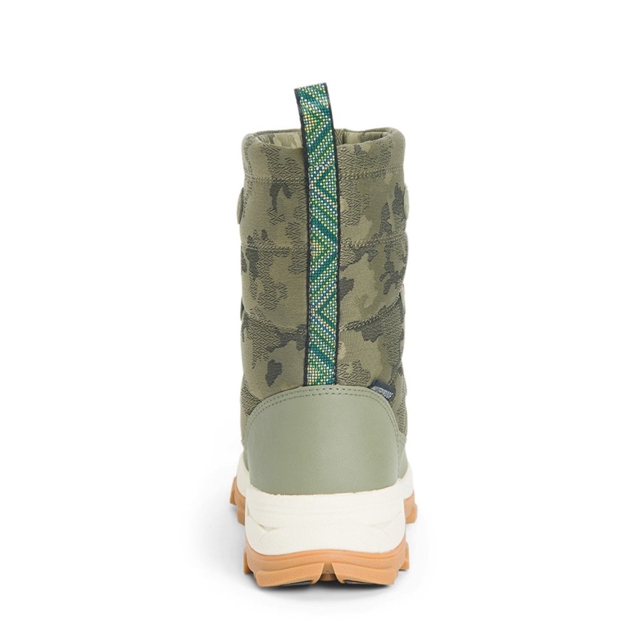 Muckboot Olijf Camo Print Dames Arctic Ice Nomadische Vibram All Terrain Korte Laarzen