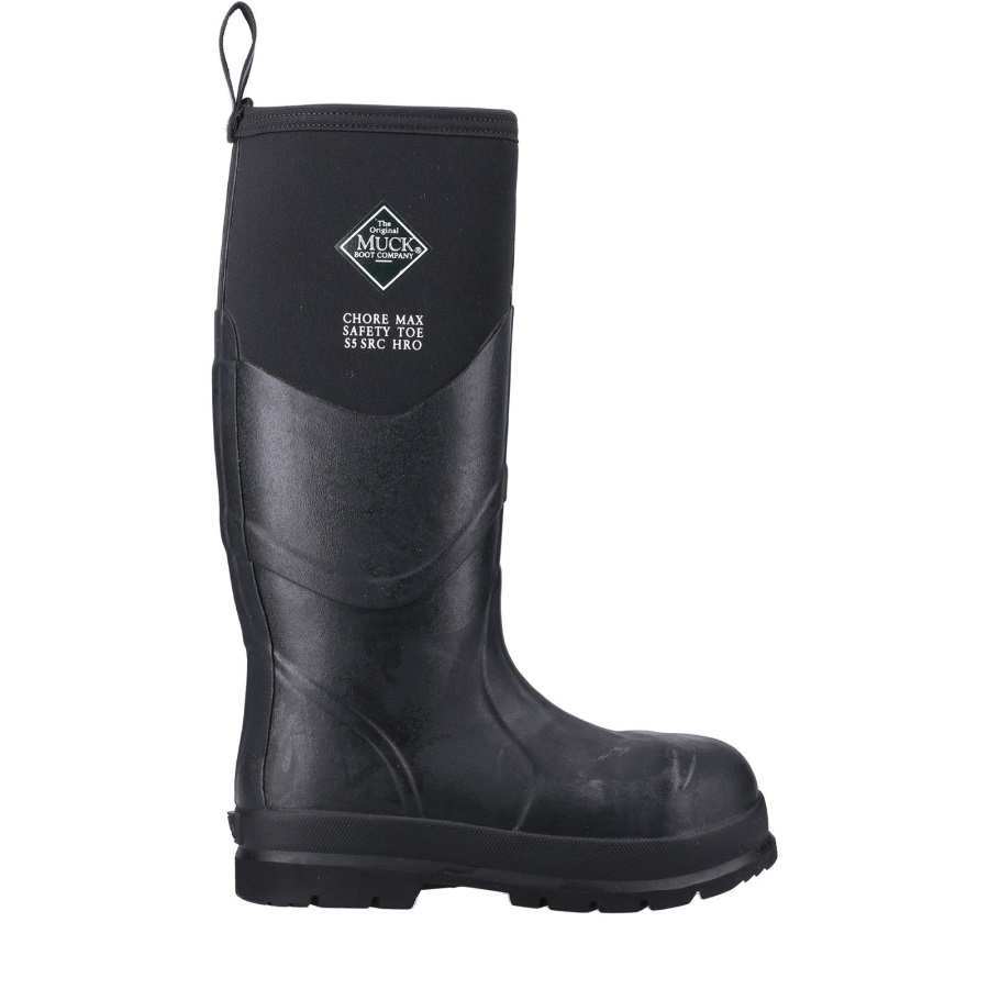 Unisex Chore Max Stalen Neus S5 Lange Laarzen Muckboot Zwart