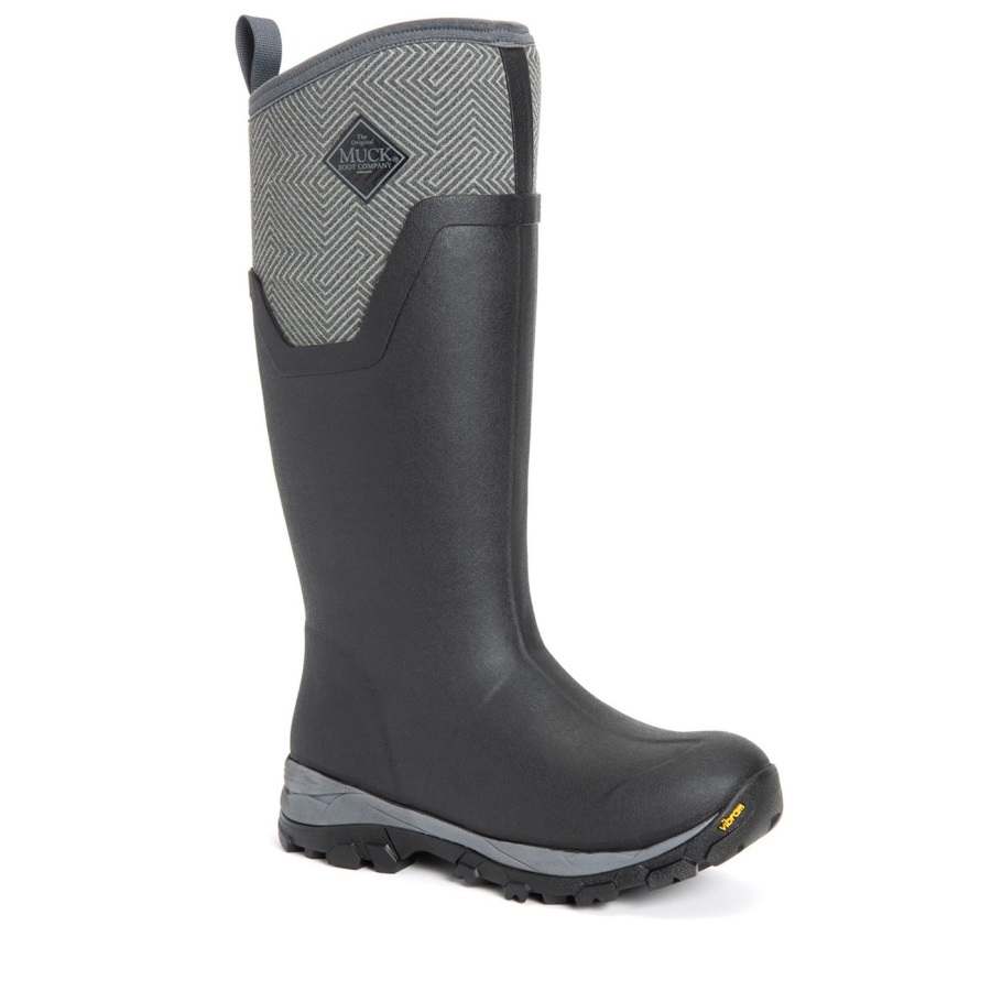 Dames Arctic Ice Vibram Ag All Terrain Rijlaarzen Grijze Geometrische Print Muckboot