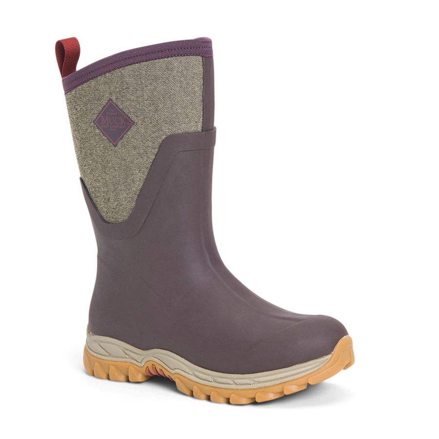 Dames Arctic Sport Ii Korte Laarzen Muckboot Wijn Visgraat Print