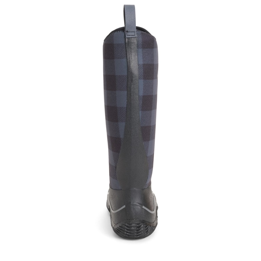 Hoge Laarzen Dames Hale Zwart Grijs Geruite Print Muckboot
