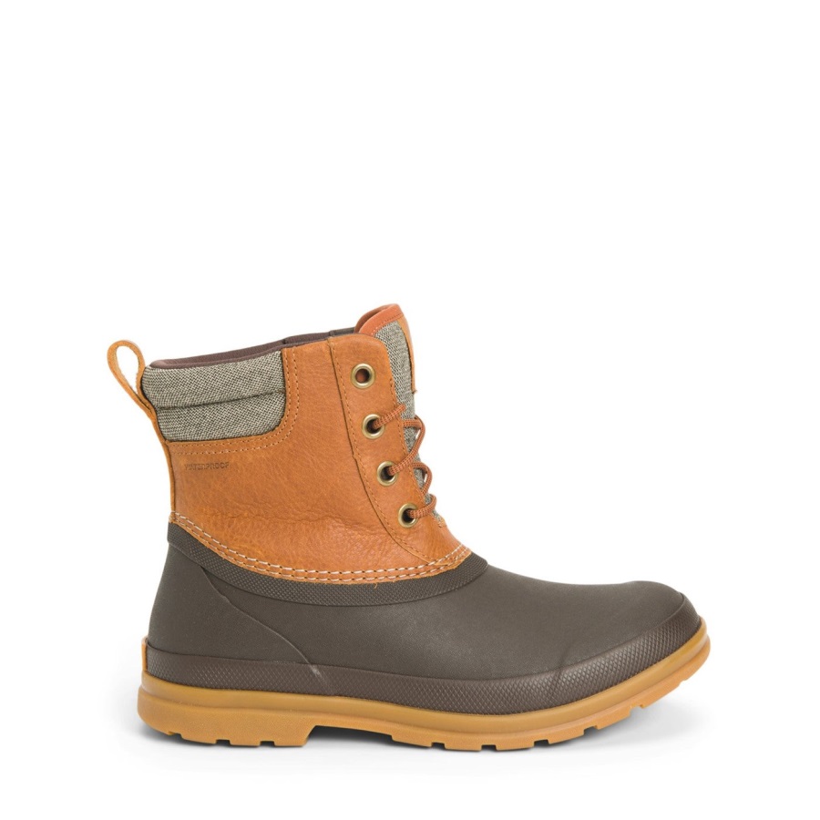 Muck Originals Eend Leren Korte Laarzen Met Veters Muckboot Tan