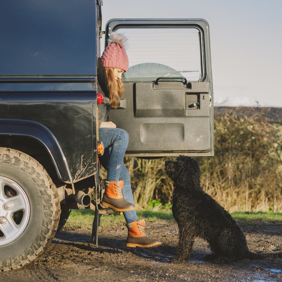 Muck Originals Eend Leren Korte Laarzen Met Veters Muckboot Tan