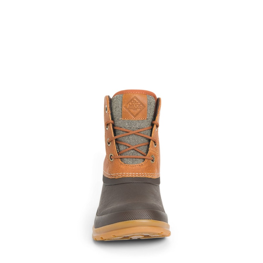 Muck Originals Eend Leren Korte Laarzen Met Veters Muckboot Tan