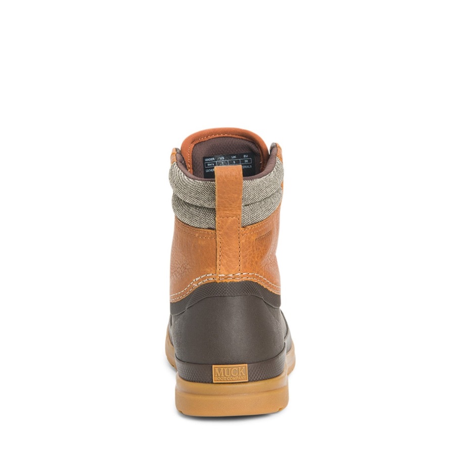 Muck Originals Eend Leren Korte Laarzen Met Veters Muckboot Tan